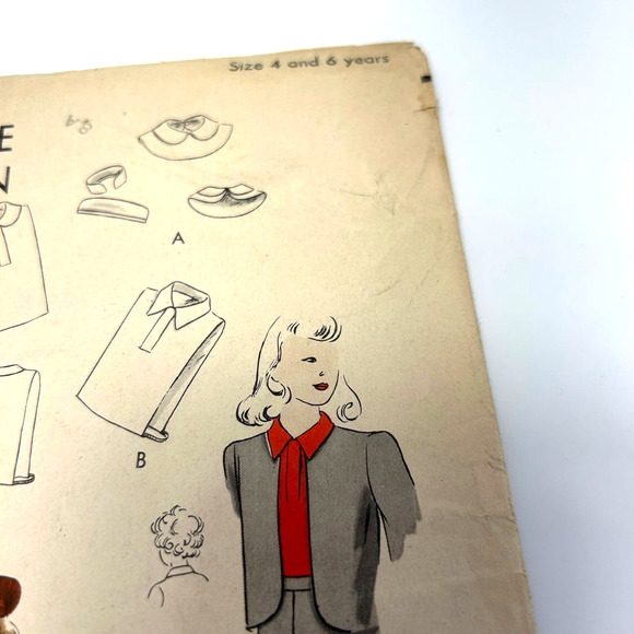 Vogue Vintage 1940's Pattern #2316 Childs Beret Size 4 & 6 Years HTF RARE - Picture 3 of 6